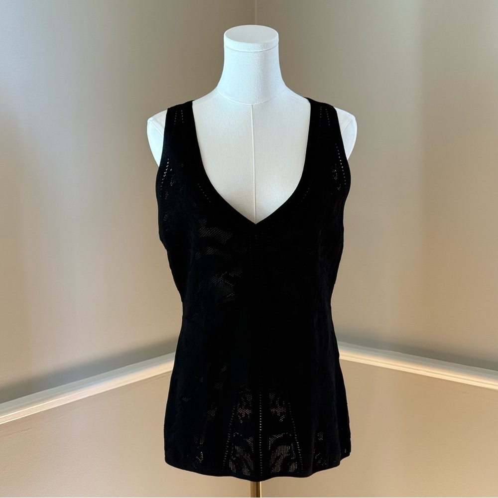 NWT White House Black Market Black Lace Tank Top
